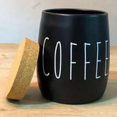 Pote Porta Condimentos Cookies Lata para Biscoitos em Metal e Tampa em Cortiça 850ml OAK Yoi Preto